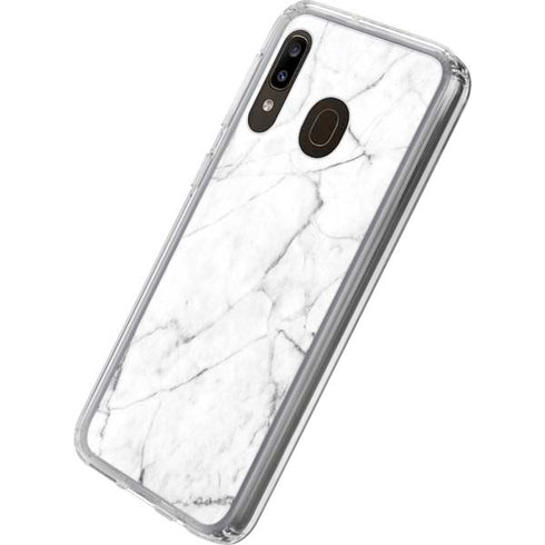 White Marble Galaxy A20 Clear Case